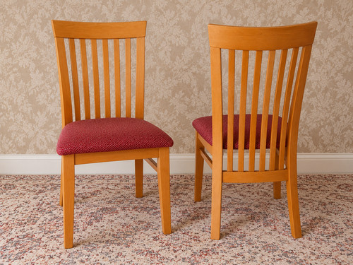 Dining chairs pair solid beech - dining,