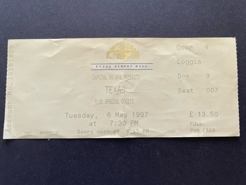 Texas ticket 1997 - texas, royal