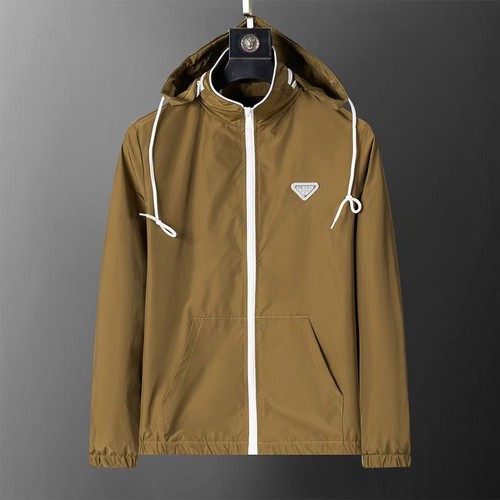 Prada beige hooded windbreaker - prada,