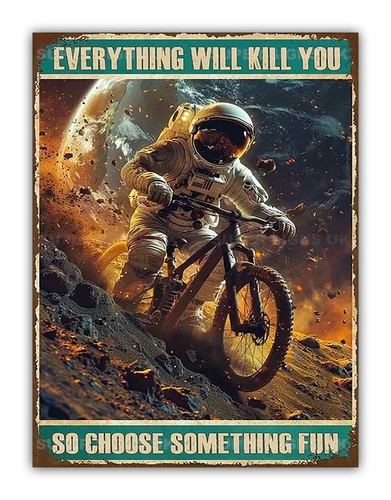 Funny mountain biking moon - biking,