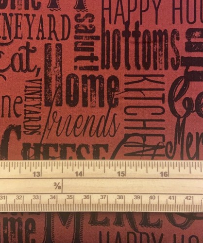 Fat quarter vintage wine words - fat,