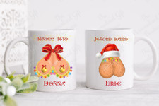 Personalised Funny Mugs Gift Christmas Secret Santa Tinsel T**ts Jingle Balls