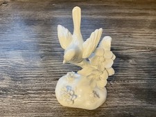 J T JONES Crown Staffordshire   White Bone China Bird signed 