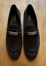 REISS Lex Slip On Shoes  Navy Suede Chain Loafers UK 11 EU 45 (RRP £225)