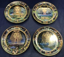 4 Egyptian Plates Bradford Exchange Tutankhamun Ramses Cleopatra Nefertiti