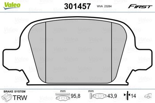 Rear disc brake - pad, valeo
