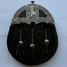 Scottish Handmade Calfskin Full Dress Leather Sporran Kilt Sporran For Sale