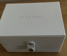 STACKERS White Travel  Size Jewellery Box 7.5cm cm high. depth 9 cm width 12.cm