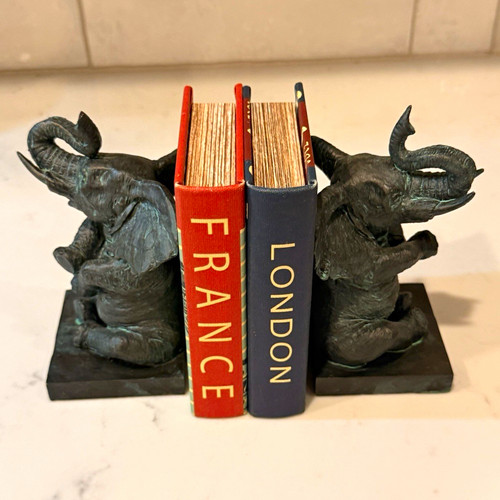 Elephant resin bookends - elephant,