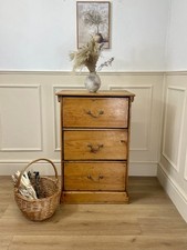 Antique Pine Farmhouse Bank of Drawers Cupboard