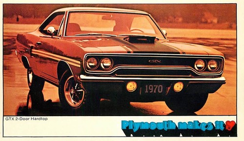 Postcard 1970 plymouth - plymouth, gtx