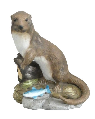 Bisque porcelain otter with - bisque,
