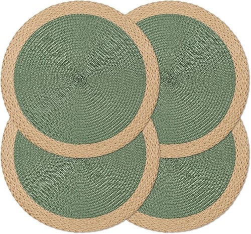 4pcs round woven - woven, placemats