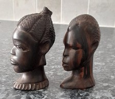 Hand carved african heads - carved,