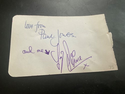Paul jones signed card - paul,