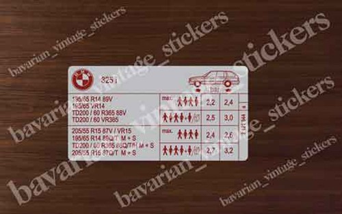 Tire pressure label - tire,