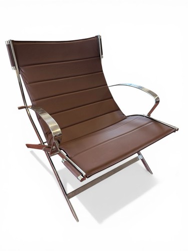Retro chrome and leather cross - chrome,