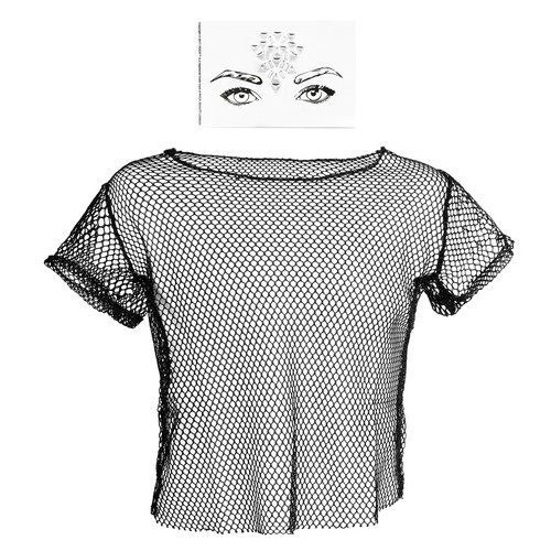 Mens fishnet mesh crop - crop, top