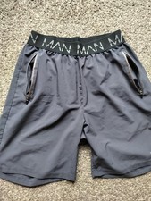 99p !!!  M A N BOOHOO Man  GYM  RUN CLIMB SHORTS charcoal Sz LARGE  with pockets