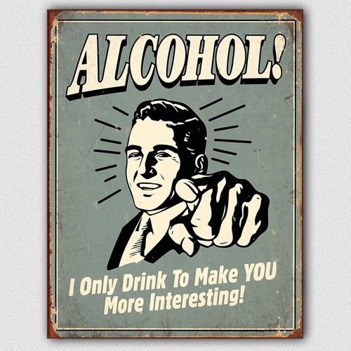 Metal sign alcohol retro - alcohol,