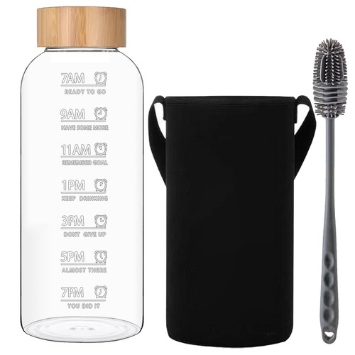 Glass water bottle litre - bottle, 2