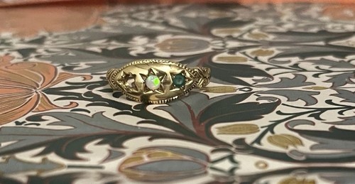 9ct gold fiery opal and - opal,