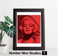 Marilyn Monroe Red Illustration Artwork Print A3 signed, limited to 500 prints