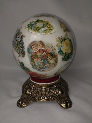Antique decalcomania ball or - decalcomania,