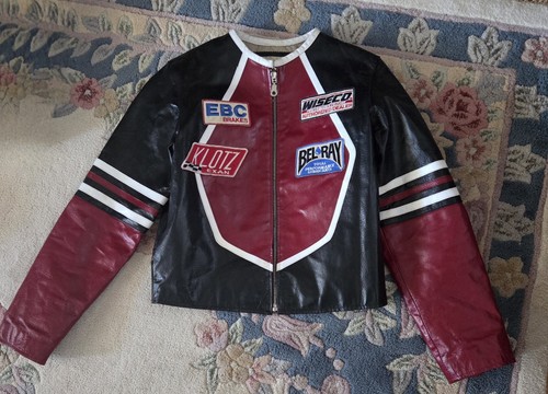 Racing leather jacket with - jacket,
