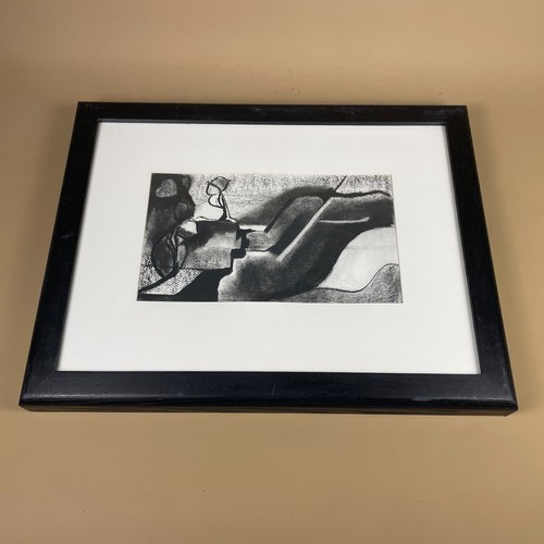 Abstract charcoal drawing - charcoal,