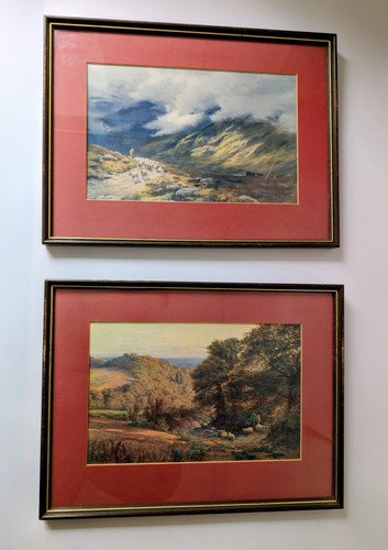 Vintage framed landscape - vintage,