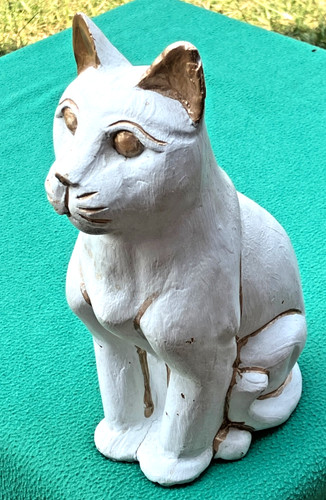 Hand painted wooden - painted, cat