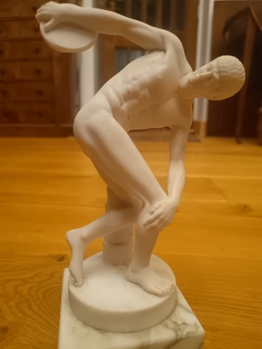 Greek discobolus statue - greek, marble