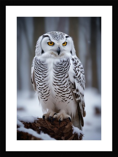 Moody owl framed wall art - owl,
