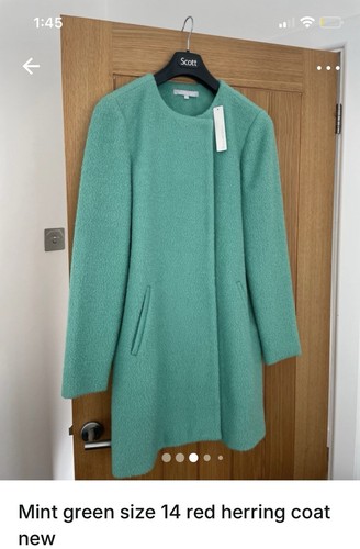Red herring mint green coat - red,