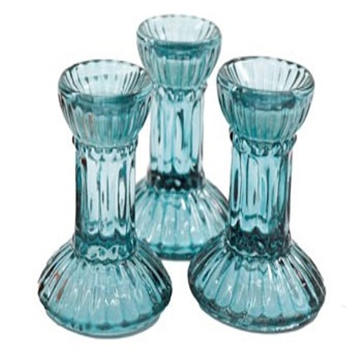 Glass dinner candle holders - glass,