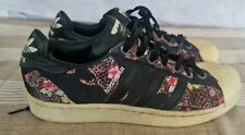 2016 Womens Adidas Superstar Core Black Floral Trainers - Size UK 7