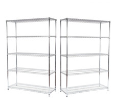 2 x HEAVY DUTY Chrome 5 Tier