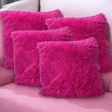SET OF 4 Pink Soft Mongolian Faux 18x18"/45x45cm Super Soft Elegant Cushion Cove