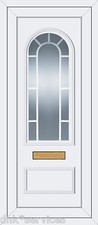 WHITE FULL HEIGHT UPVC DOOR PANEL ( CANTERBURY GEORGIAN ) CUT SIZE FOR FREE