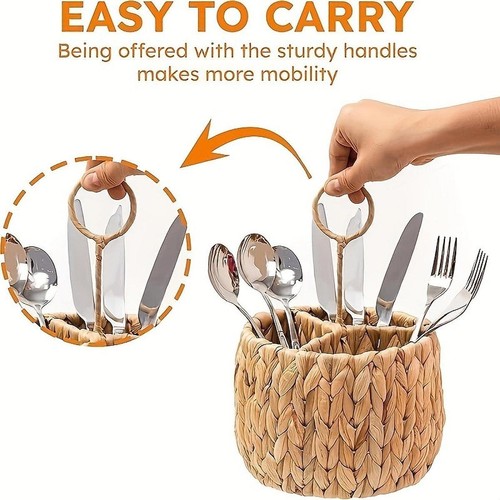 Wicker cutlery basket kitchen - wicker, basket,