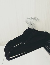 50 Premium Quality Luxurious Non-Slip BLACK Velvet Coat Hangers