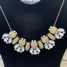 Primark gold & peach & white crystal costume jewellery necklace