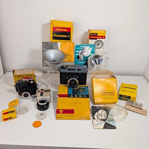 Vintage camera and accessories - camera,