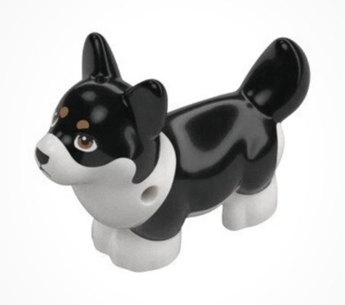 Lego corgi dog white black - lego,