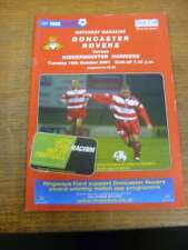 16/10/2001 Doncaster Rovers v Kidderminster Harriers [LDV Vans Trophy]