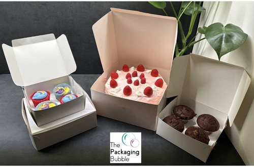 White cake boxes with lid - cake, for