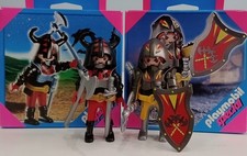 Playmobil Knights 4633 Dragon Warrior & 4646 Black Knight 100% Complete Boxed