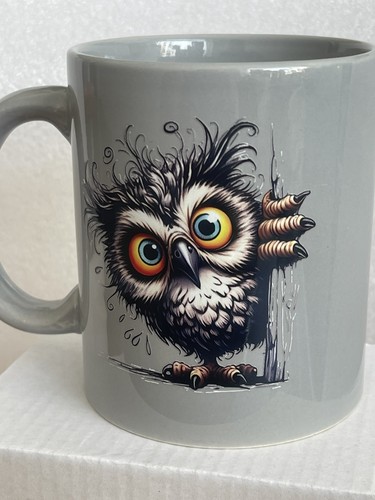 Freaky owl new ceremic mug - owl,