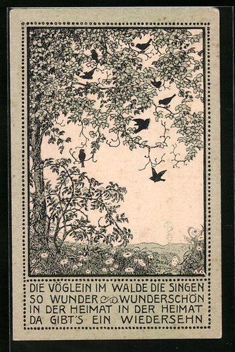 Artist postcard the birds - , in